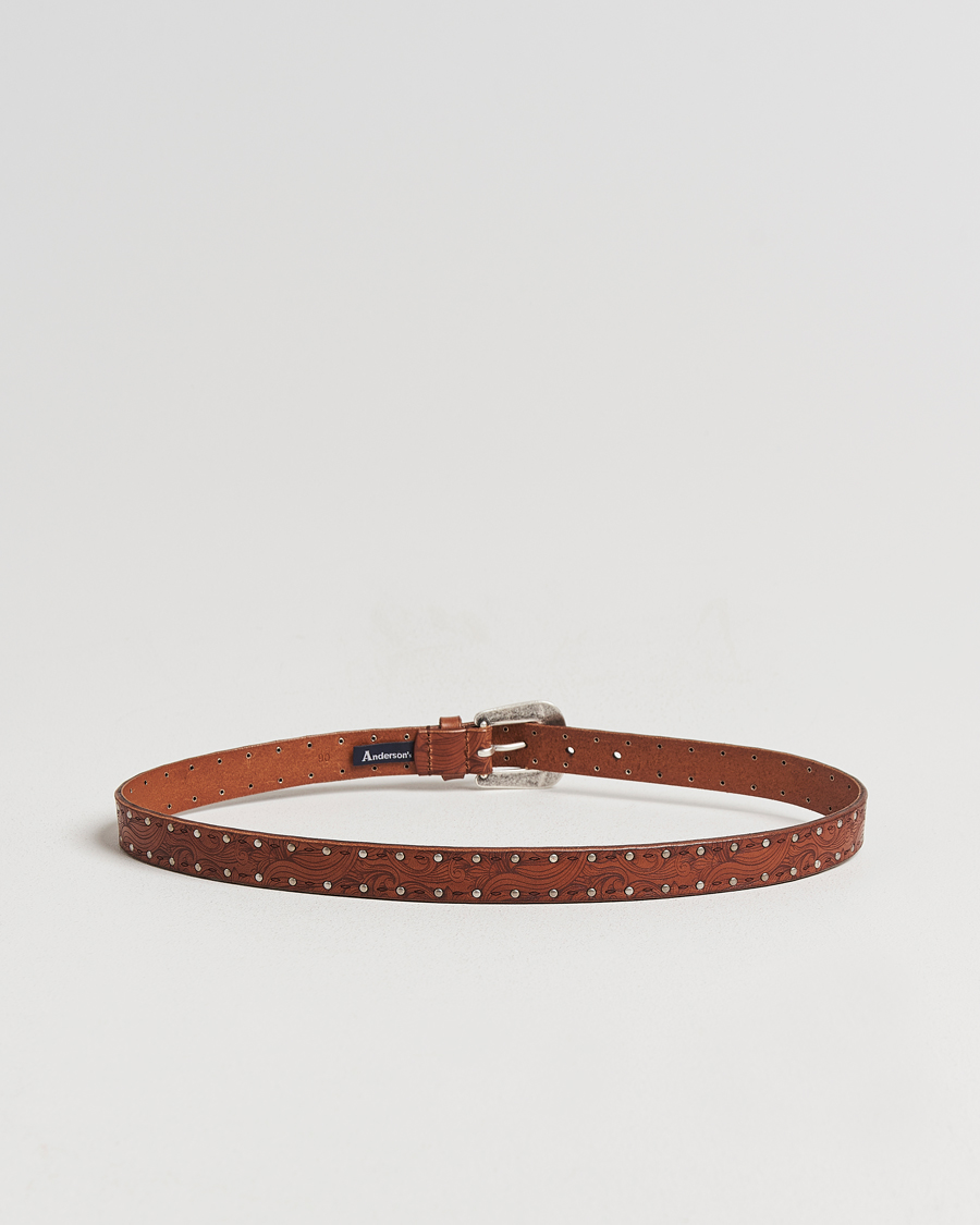 Herren | Gürtel | Anderson's | Stud Western 2,5cm Belt Brown