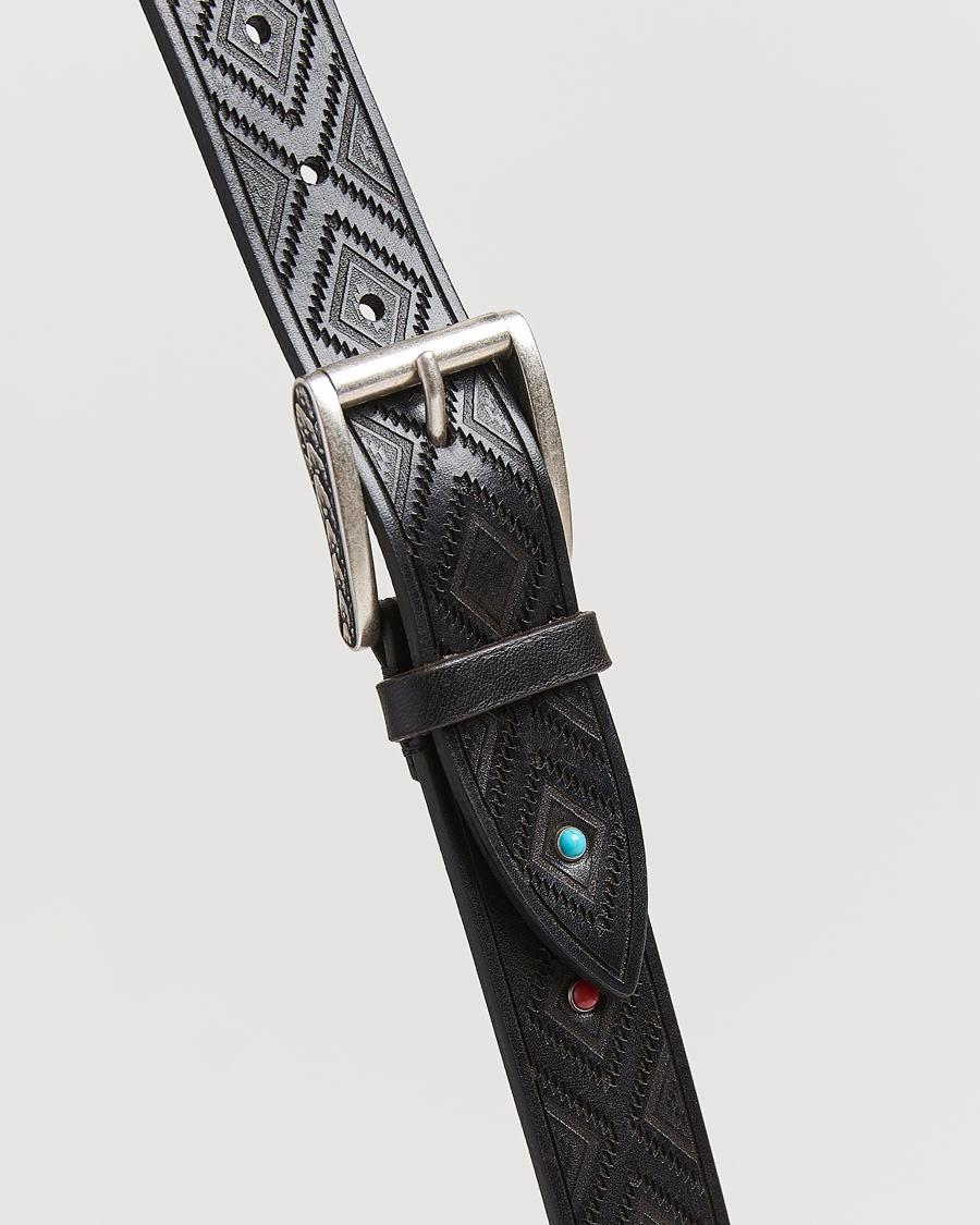 Herren | Gürtel | Anderson's | Diamond Pattern Western 3,5cm Belt Black
