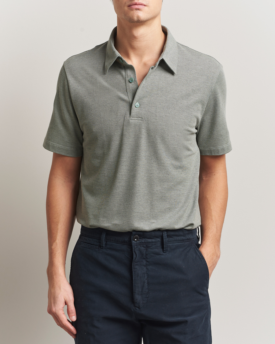 Herren | Poloshirts | Brioni | Short Sleeve Cotton Piquet Polo Light Green
