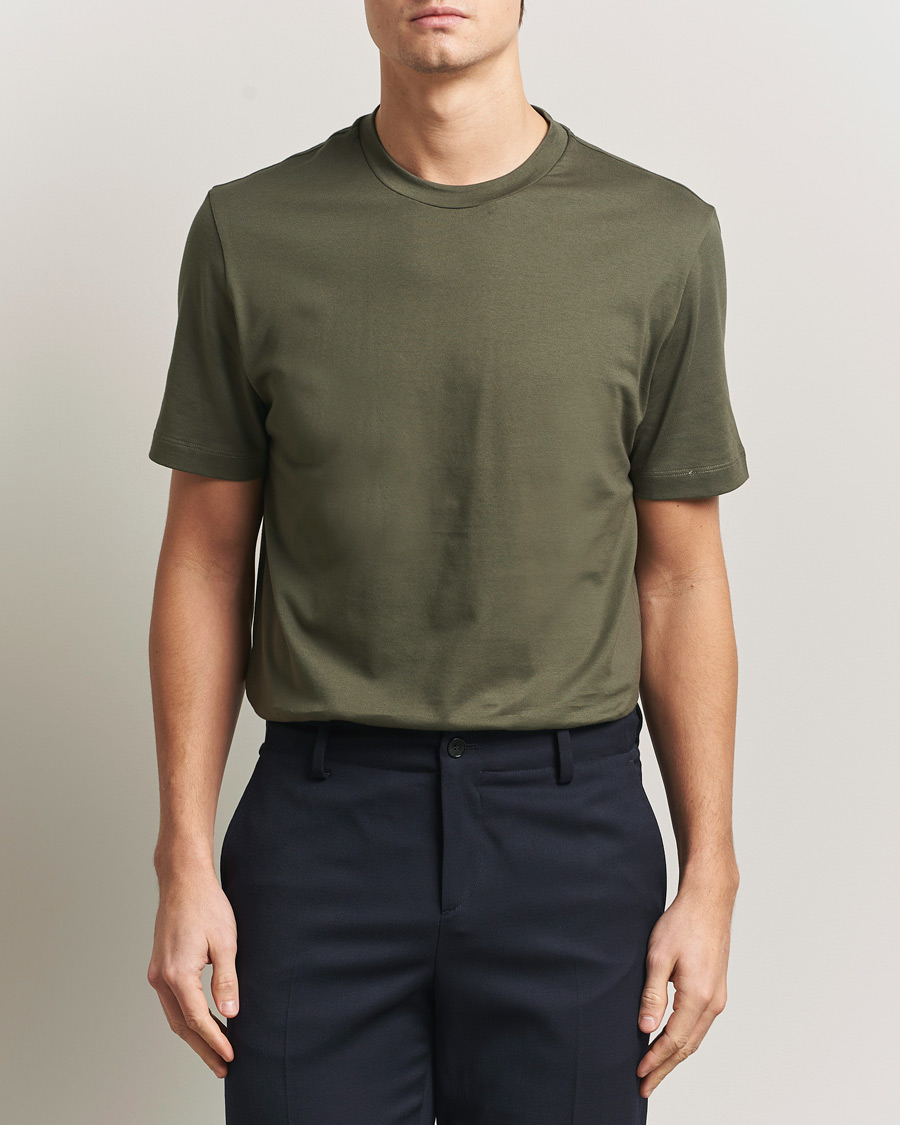 Herren | T-Shirts | Brioni | Short Sleeve Cotton T-Shirt Military