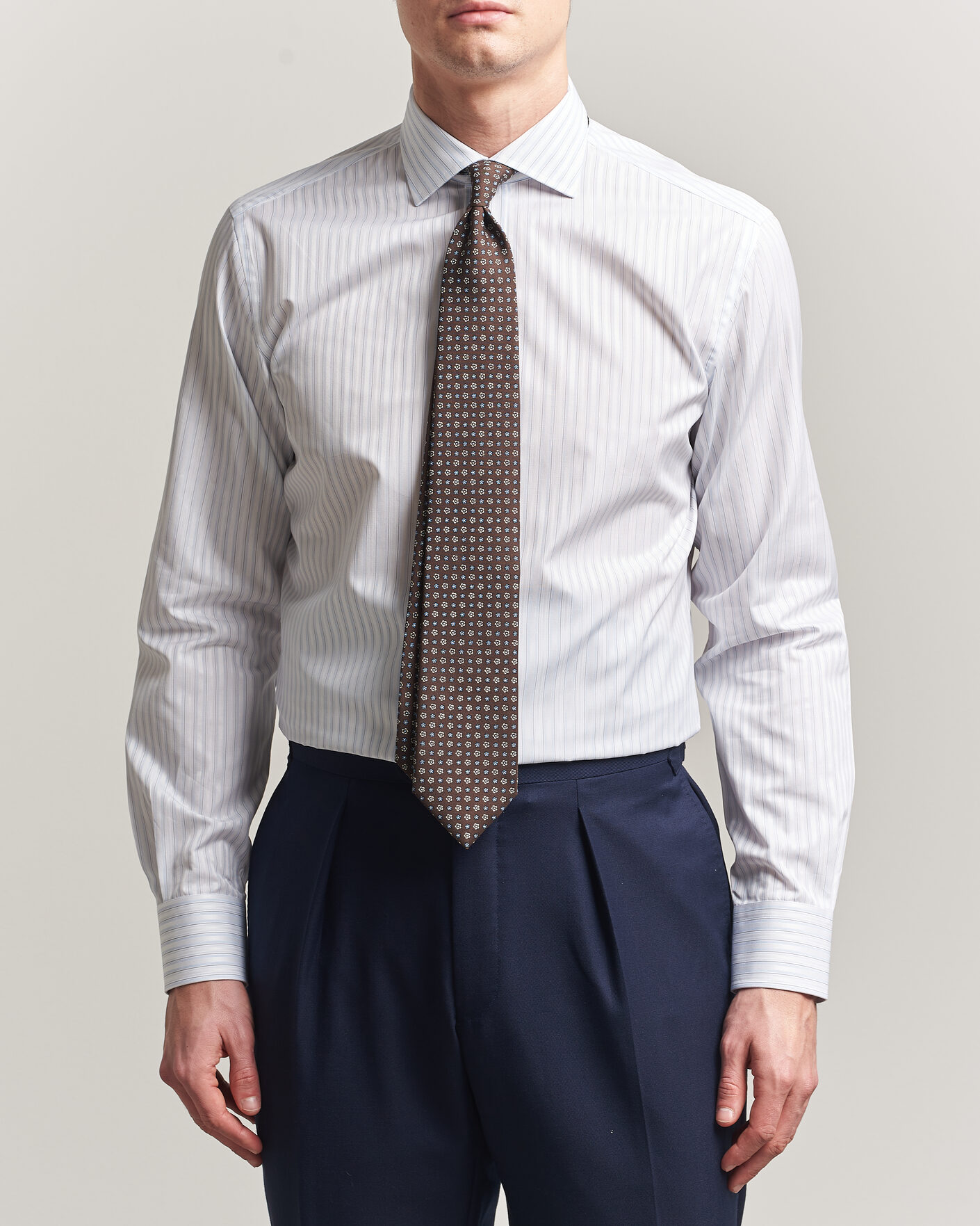 Herren | Hemden | Brioni | Slim Fit Dress Shirt Light Blue Stripe