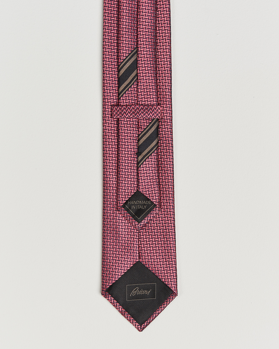 Herren | Krawatten | Brioni | Jacquard Herringbone Silk Tie Rosa
