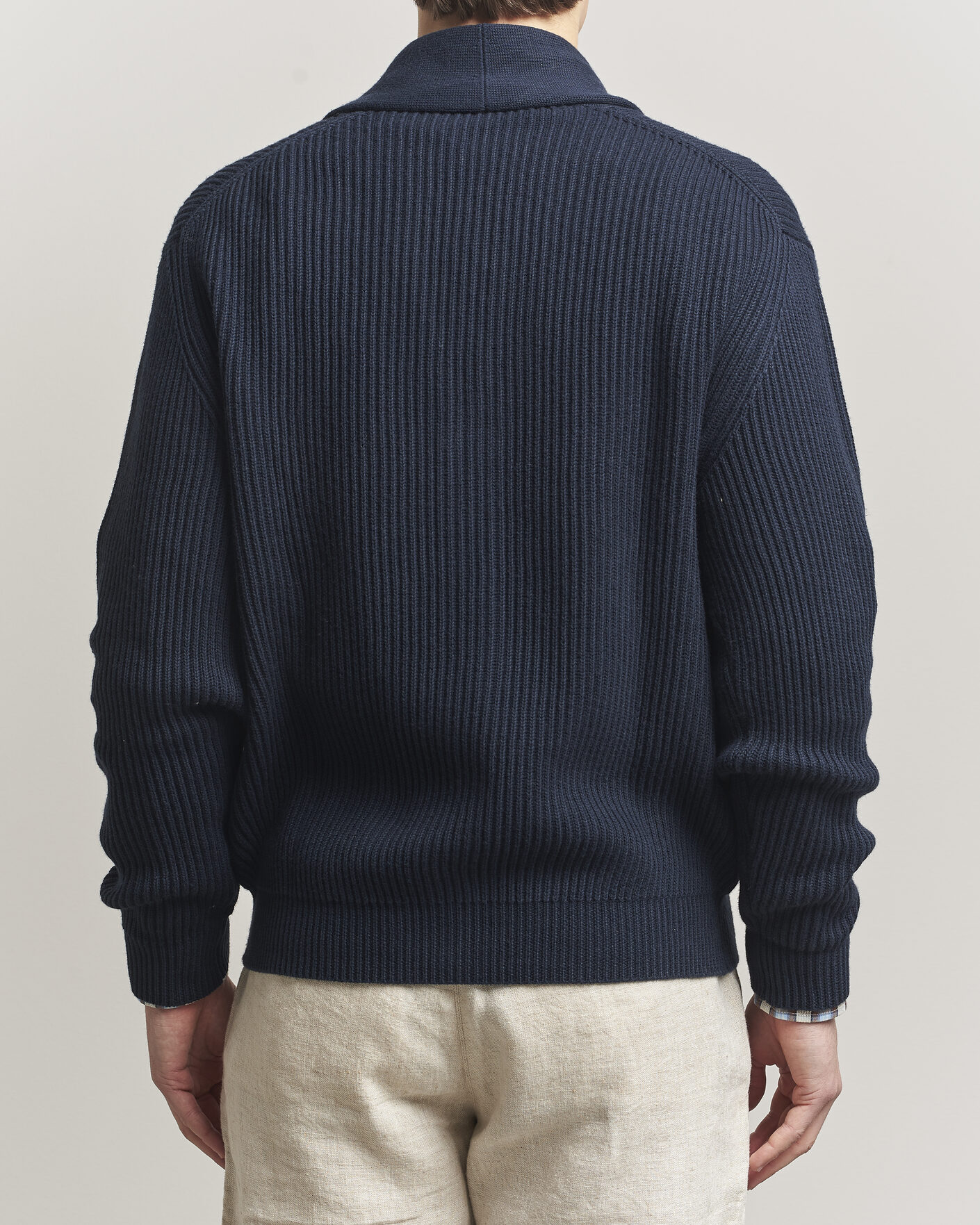 Herren | Pullover | Altea | Cotton/Cashmere Shawl Cardigan Navy
