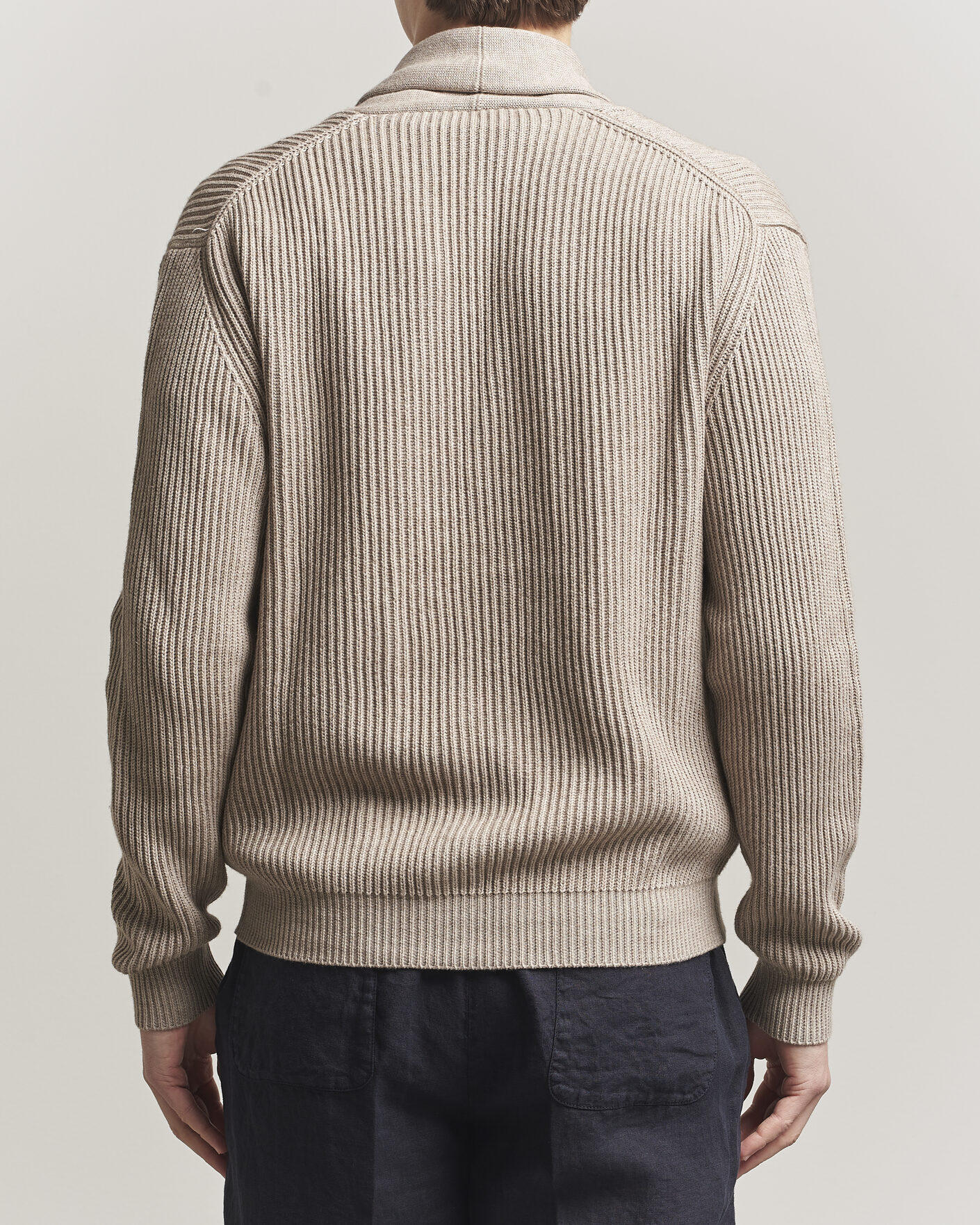 Herren | Pullover | Altea | Cotton/Cashmere Shawl Cardigan Taupe