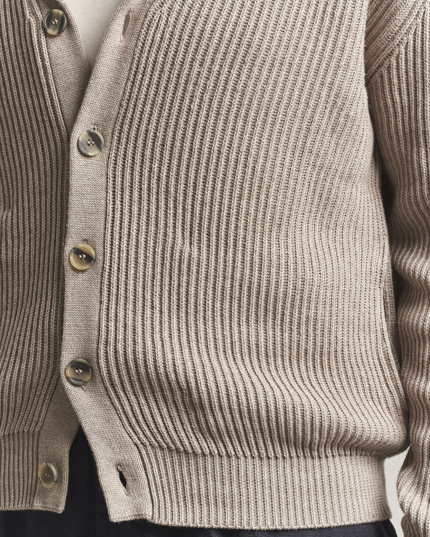 Herren | Pullover | Altea | Cotton/Cashmere Shawl Cardigan Taupe