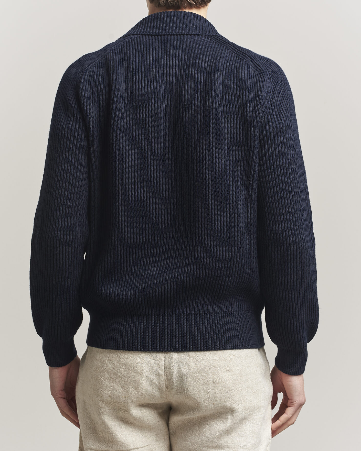 Herren | Pullover | Altea | Cotton Rib Cardigan Jacket Navy