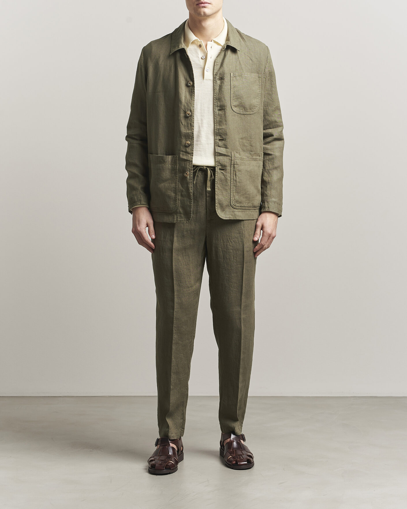 Herren | Jacken | Altea | Linen Chore Jacket Military
