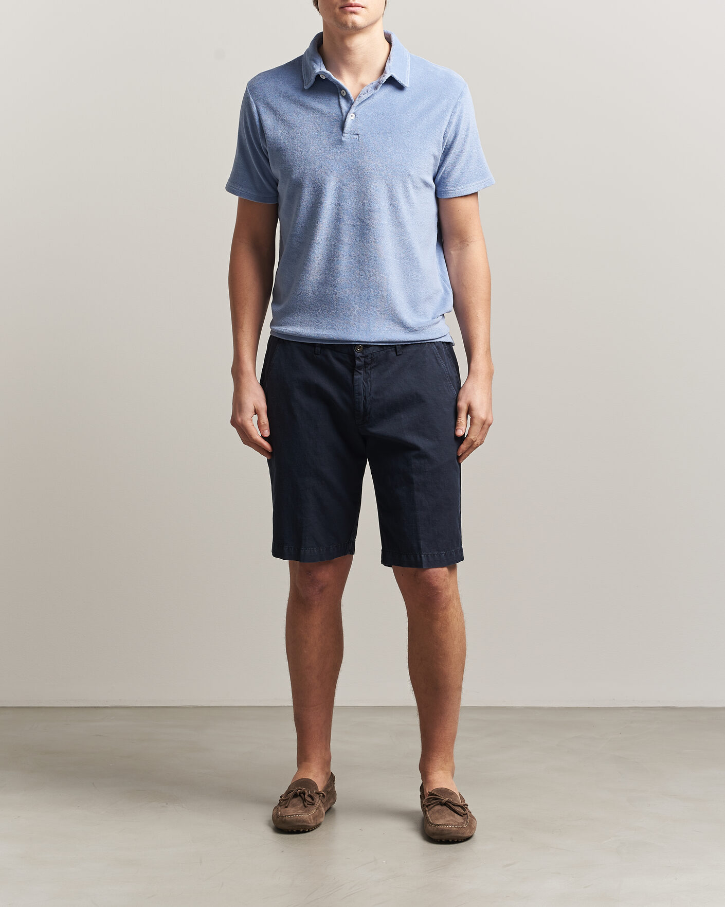 Herren | Poloshirts | Altea | Terry Cotton Polo Light Blue