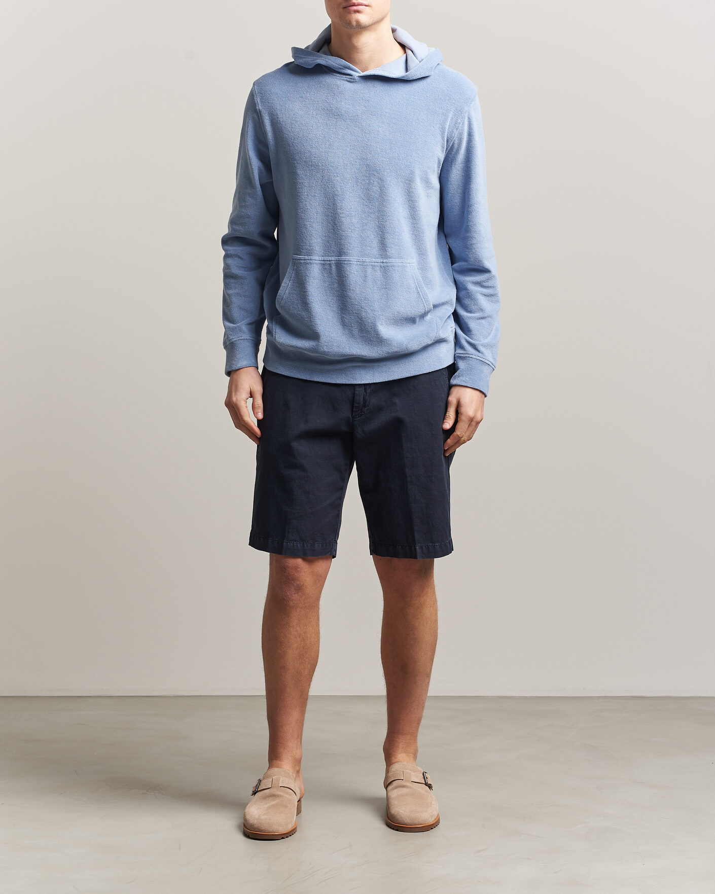 Herren | Pullover | Altea | Terry Cotton Hoodie Light Blue