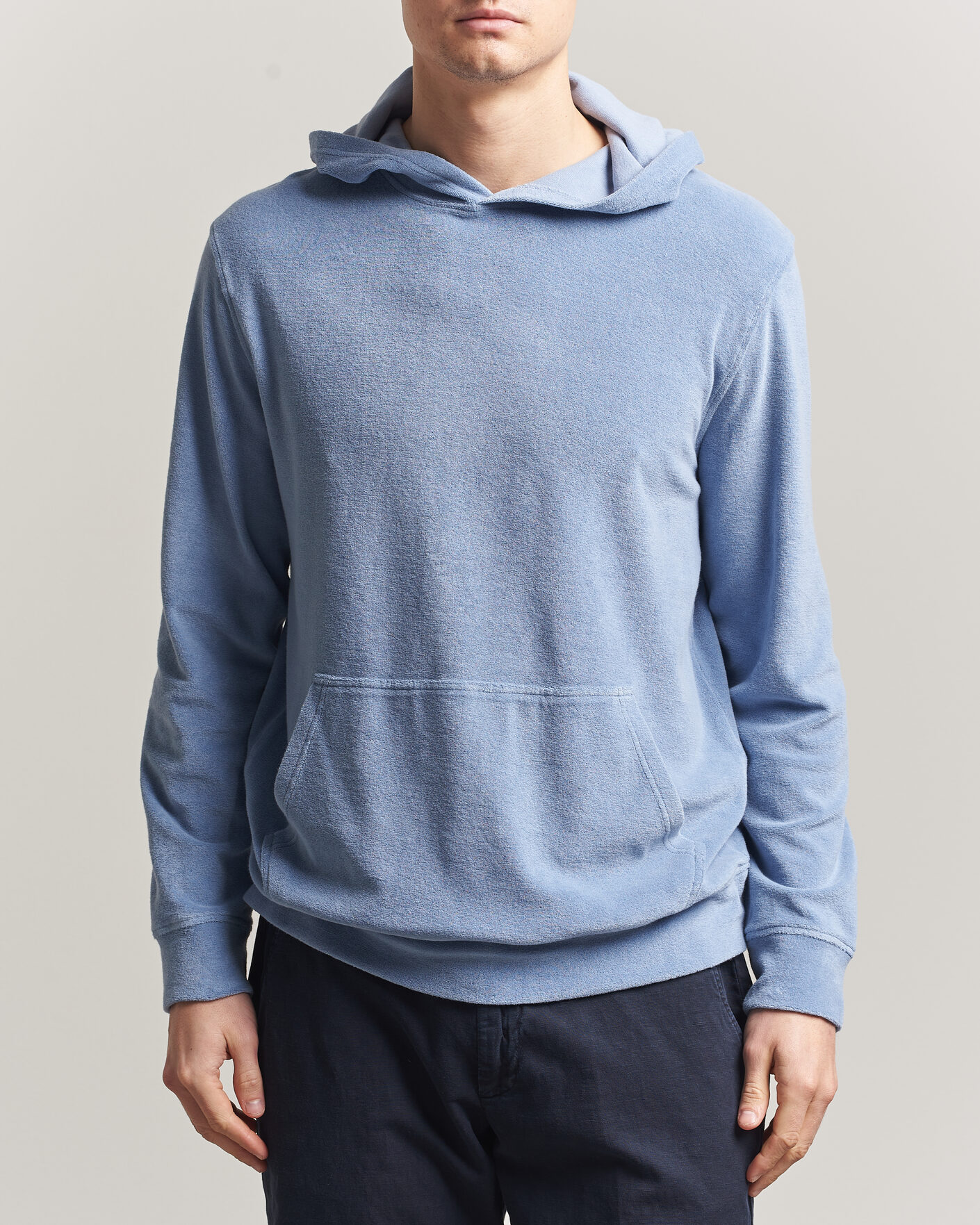 Herren | Pullover | Altea | Terry Cotton Hoodie Light Blue