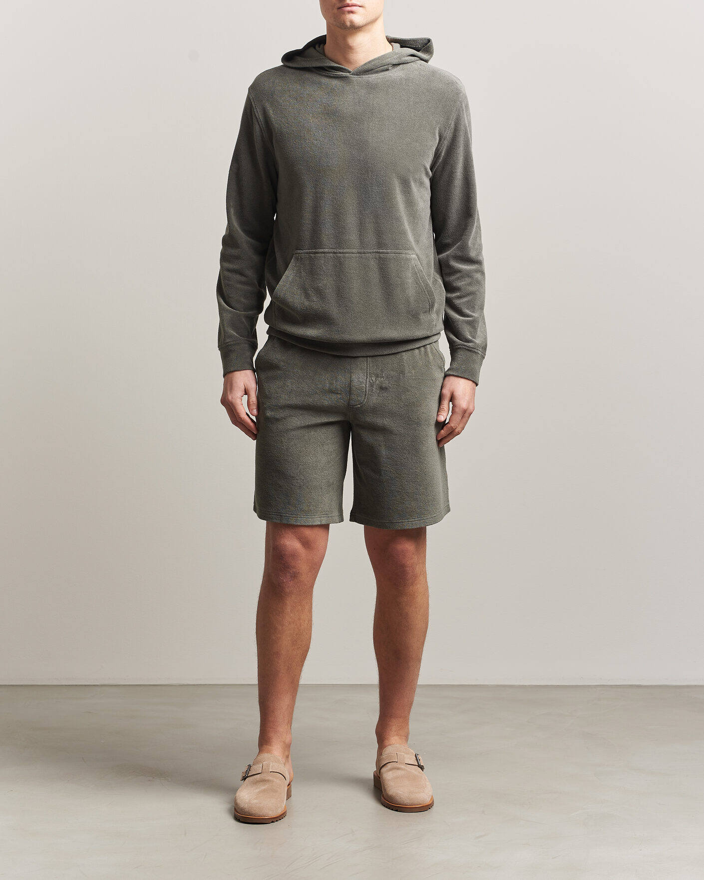 Herren | Pullover | Altea | Terry Cotton Hoodie Olive