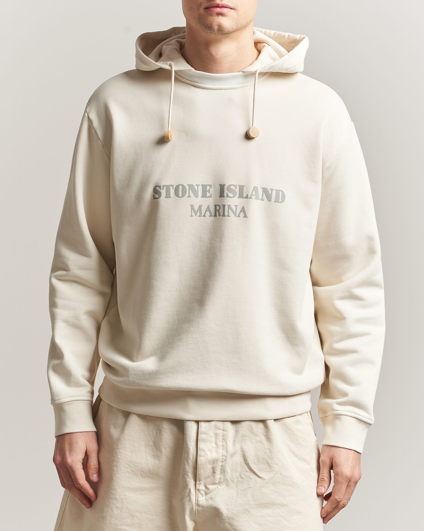 Herren | Pullover | Stone Island | Marina Cotton Fleece Hood Ivory