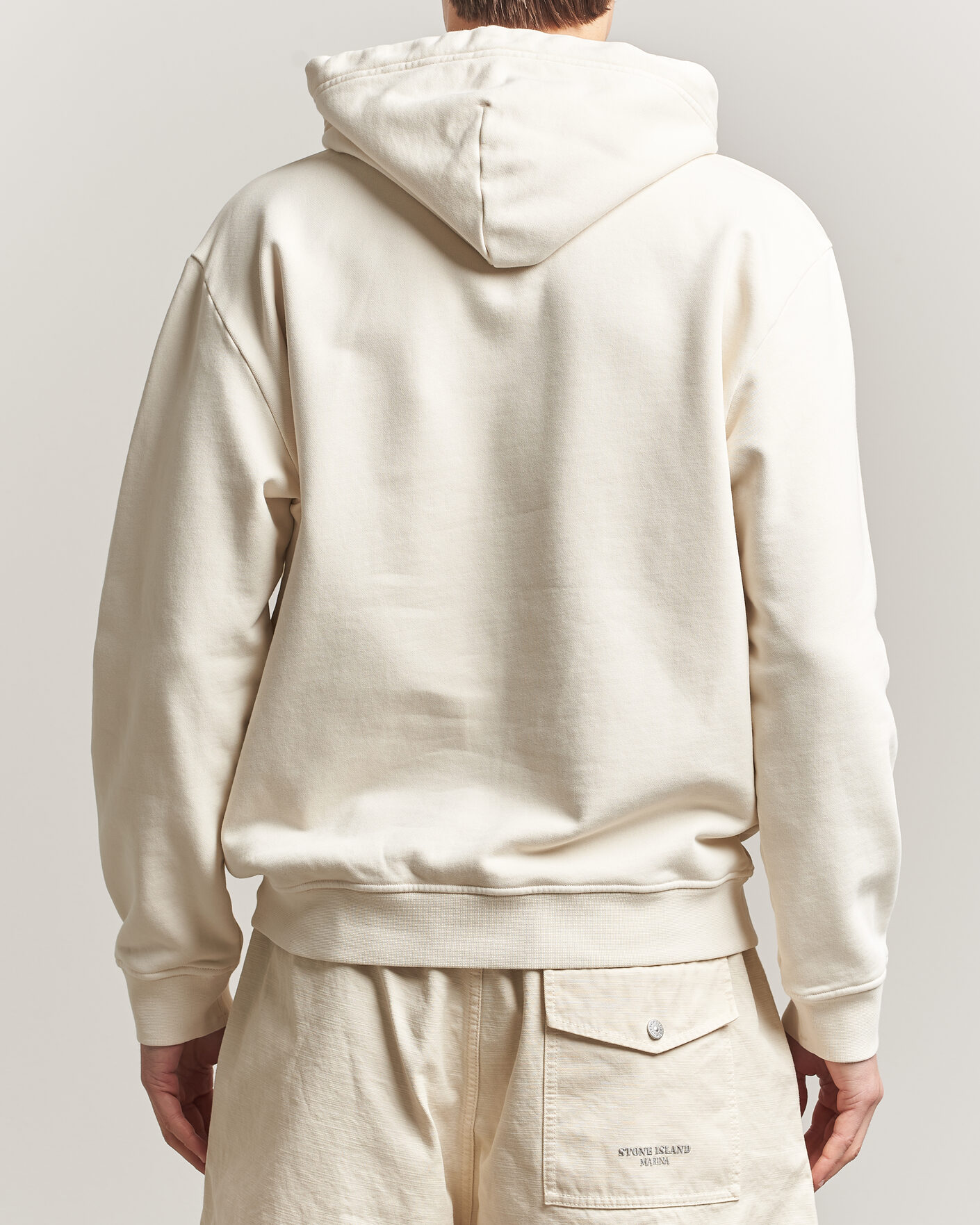 Herren | Pullover | Stone Island | Marina Cotton Fleece Hood Ivory