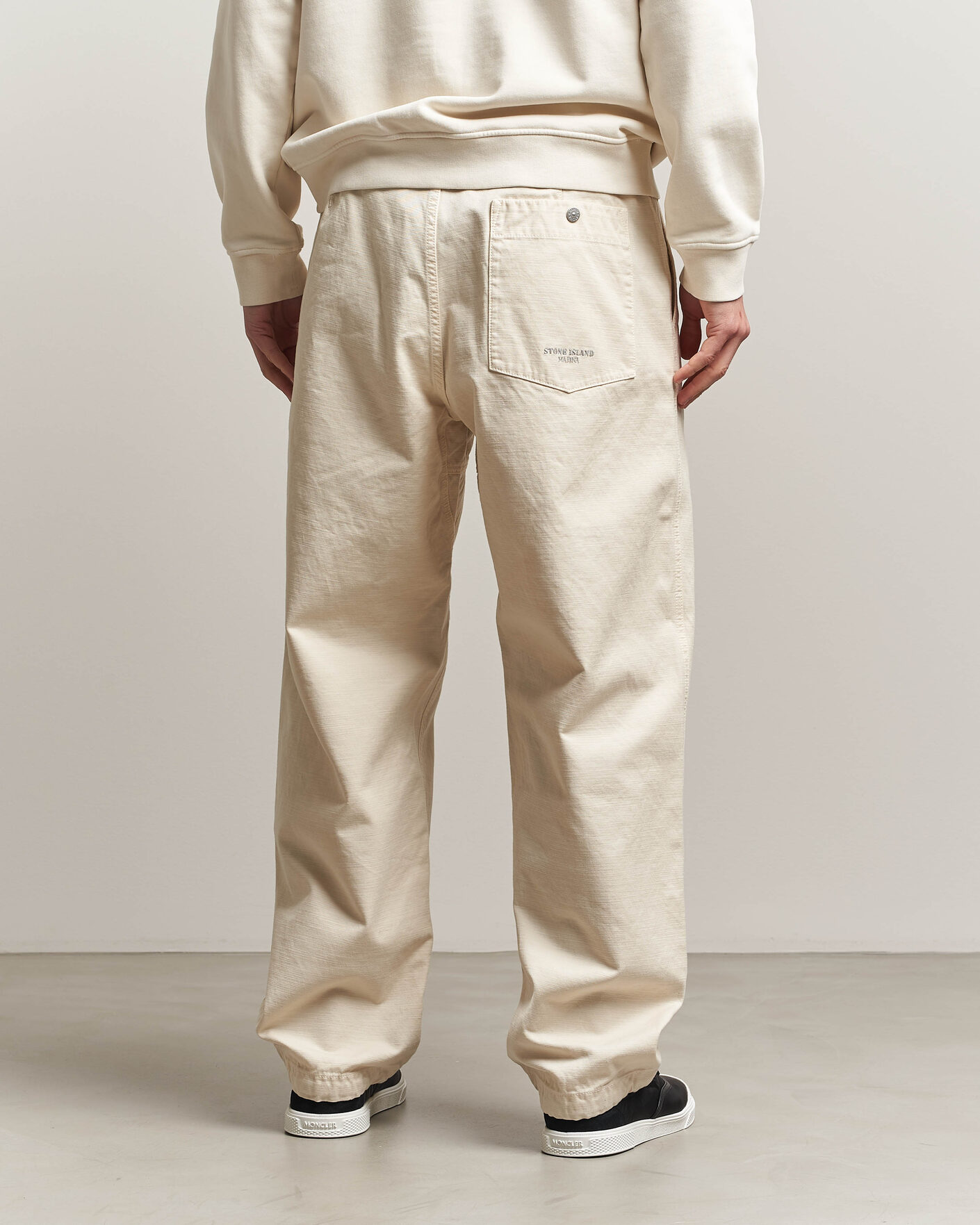 Herren | Hosen | Stone Island | Marina Cotton Twill Trousers Ivory