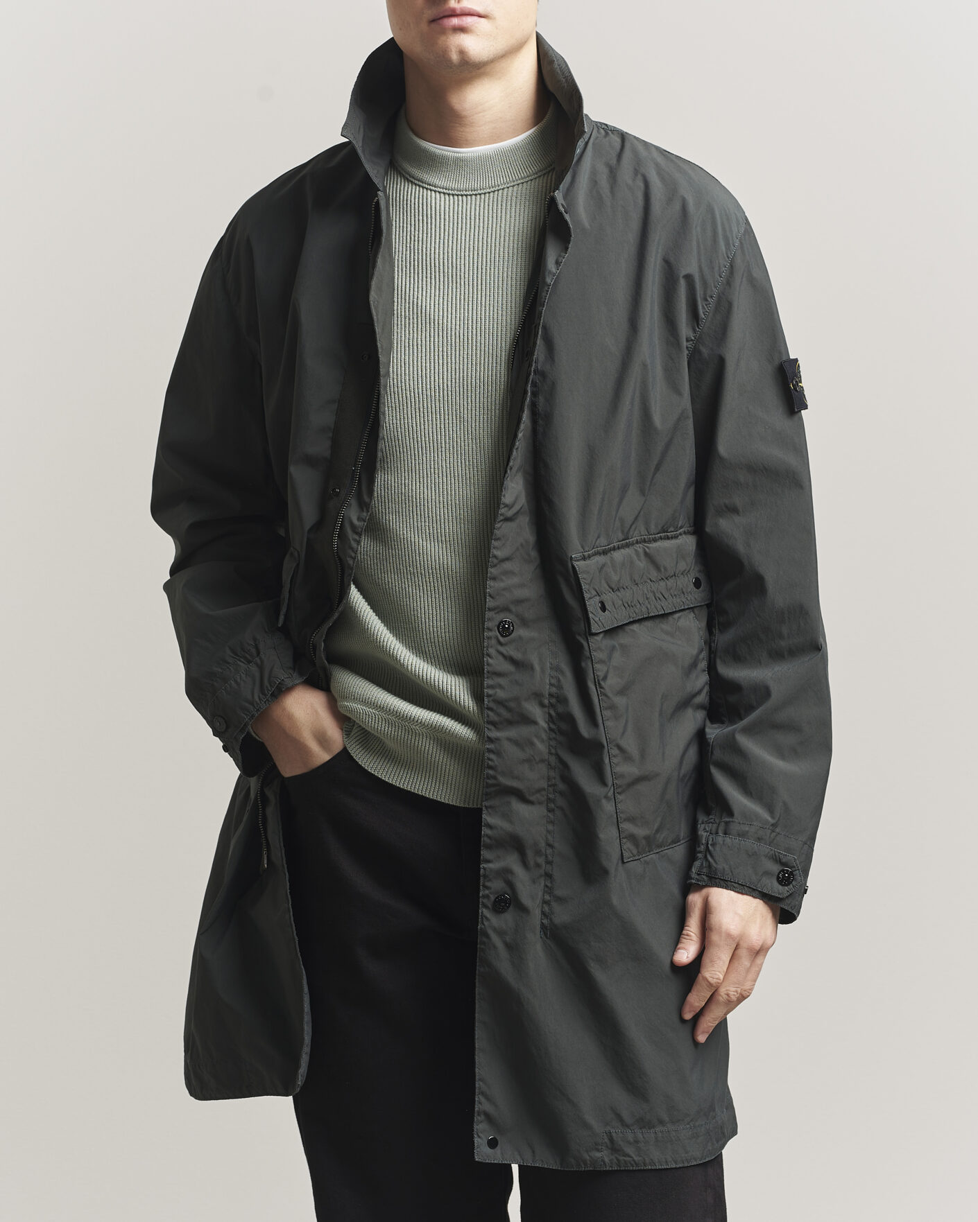 Herren | Jacken | Stone Island | Light Compact Car Coat Charcoal