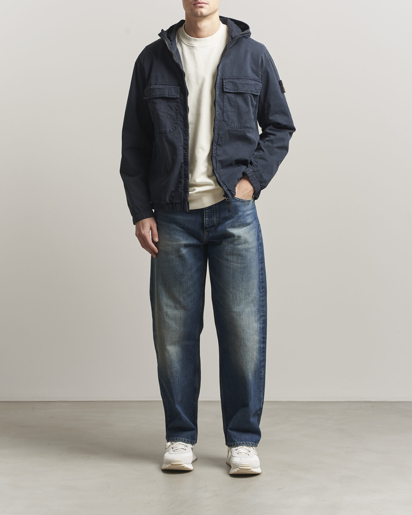 Herren | Jacken | Stone Island | Stretch Cotton Twill Hood Jacket Navy