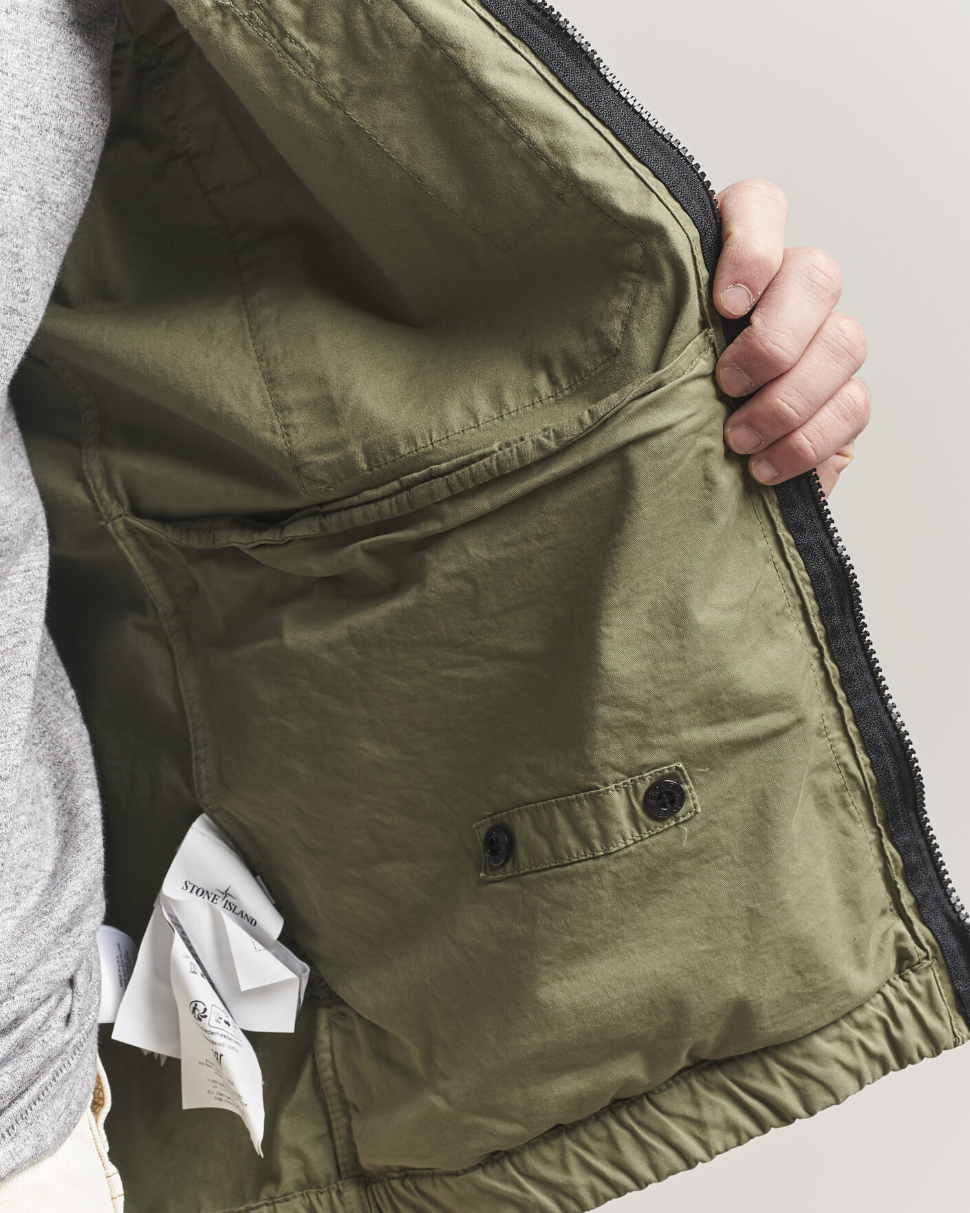 Herren | Jacken | Stone Island | Stretch Cotton Twill Hood Jacket Military Green