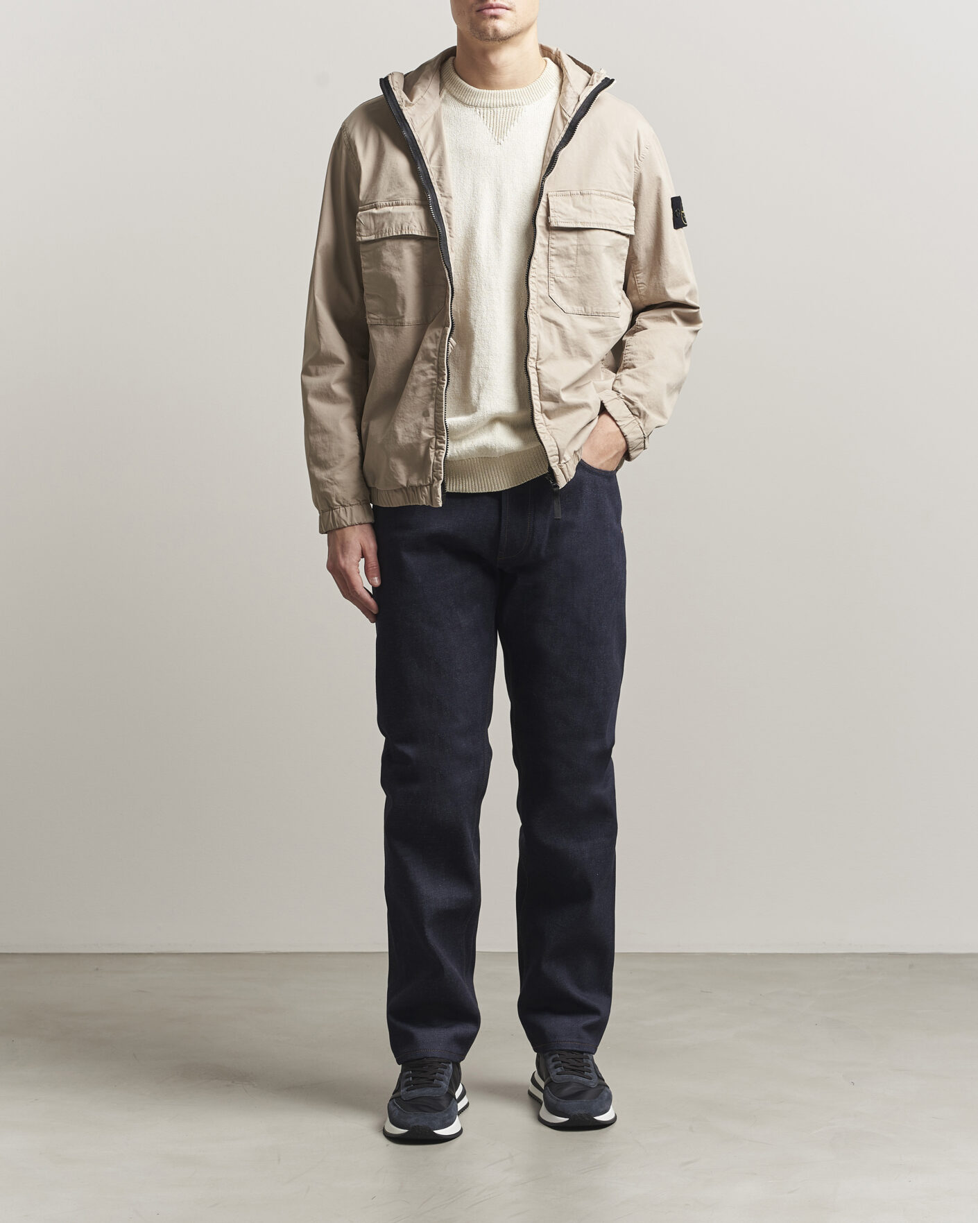 Herren | Jacken | Stone Island | Stretch Cotton Twill Hood Jacket Desert