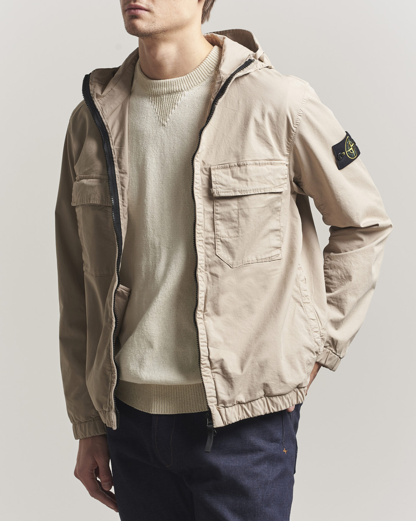 Herren | Jacken | Stone Island | Stretch Cotton Twill Hood Jacket Desert