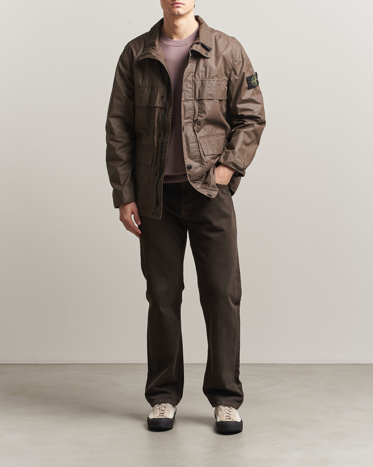 Herren | Jacken | Stone Island | Waxed Pigment Cotton Tela Field Jacket Umber