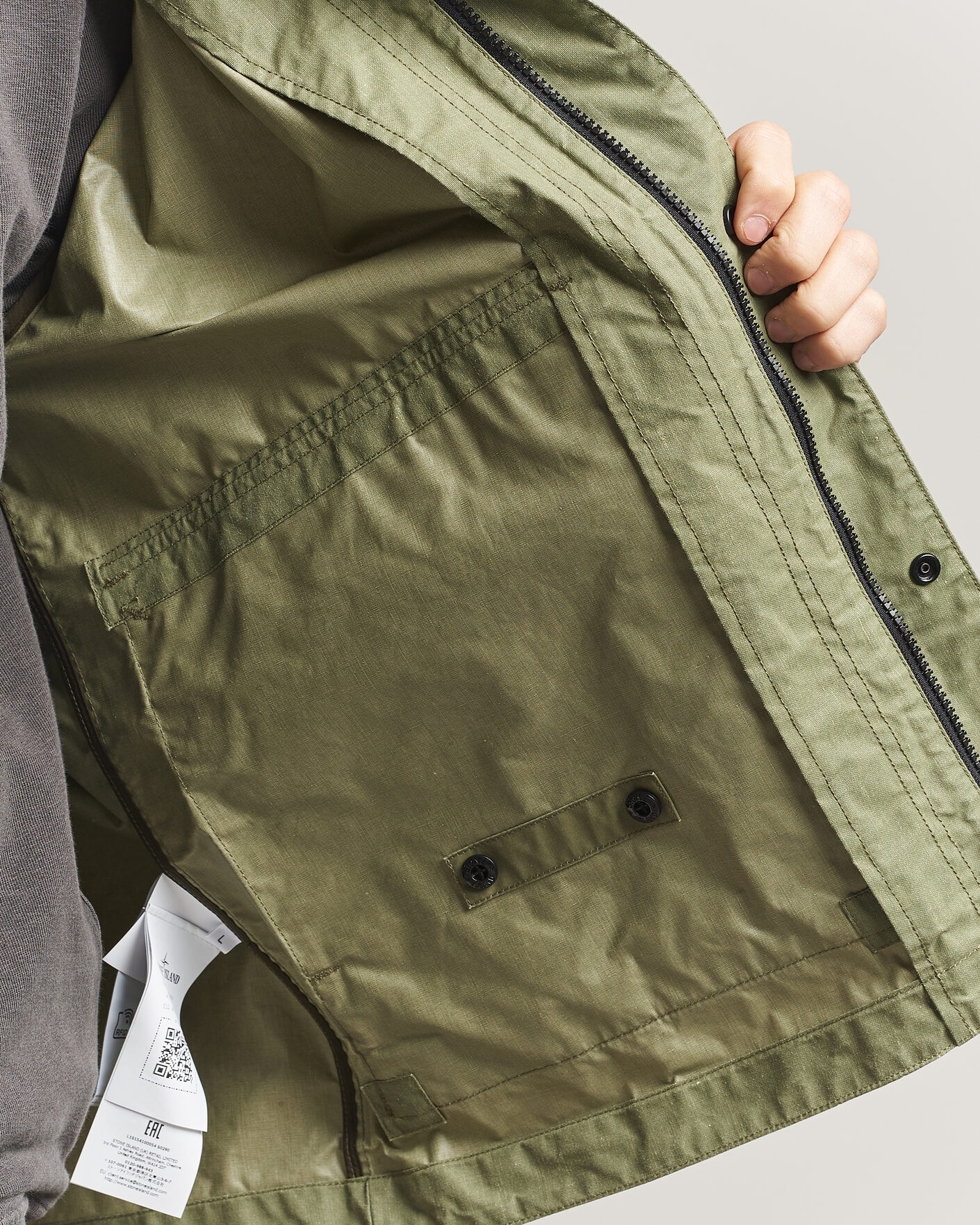 Herren | Jacken | Stone Island | Waxed Pigment Cotton Tela Coach Jacket Military Green