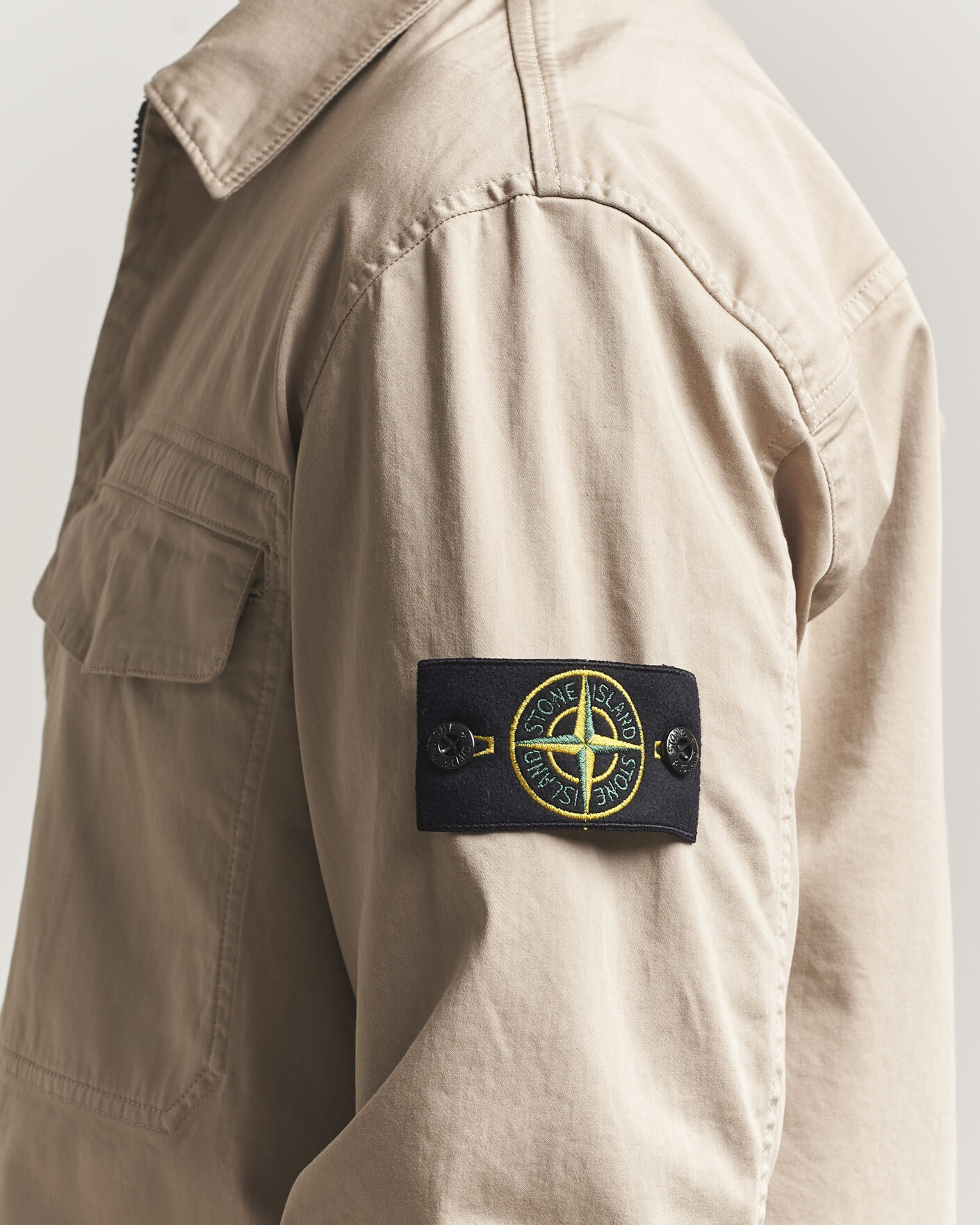 Herren | Hemden | Stone Island | Cotton Stretch Zip Overshirt Desert