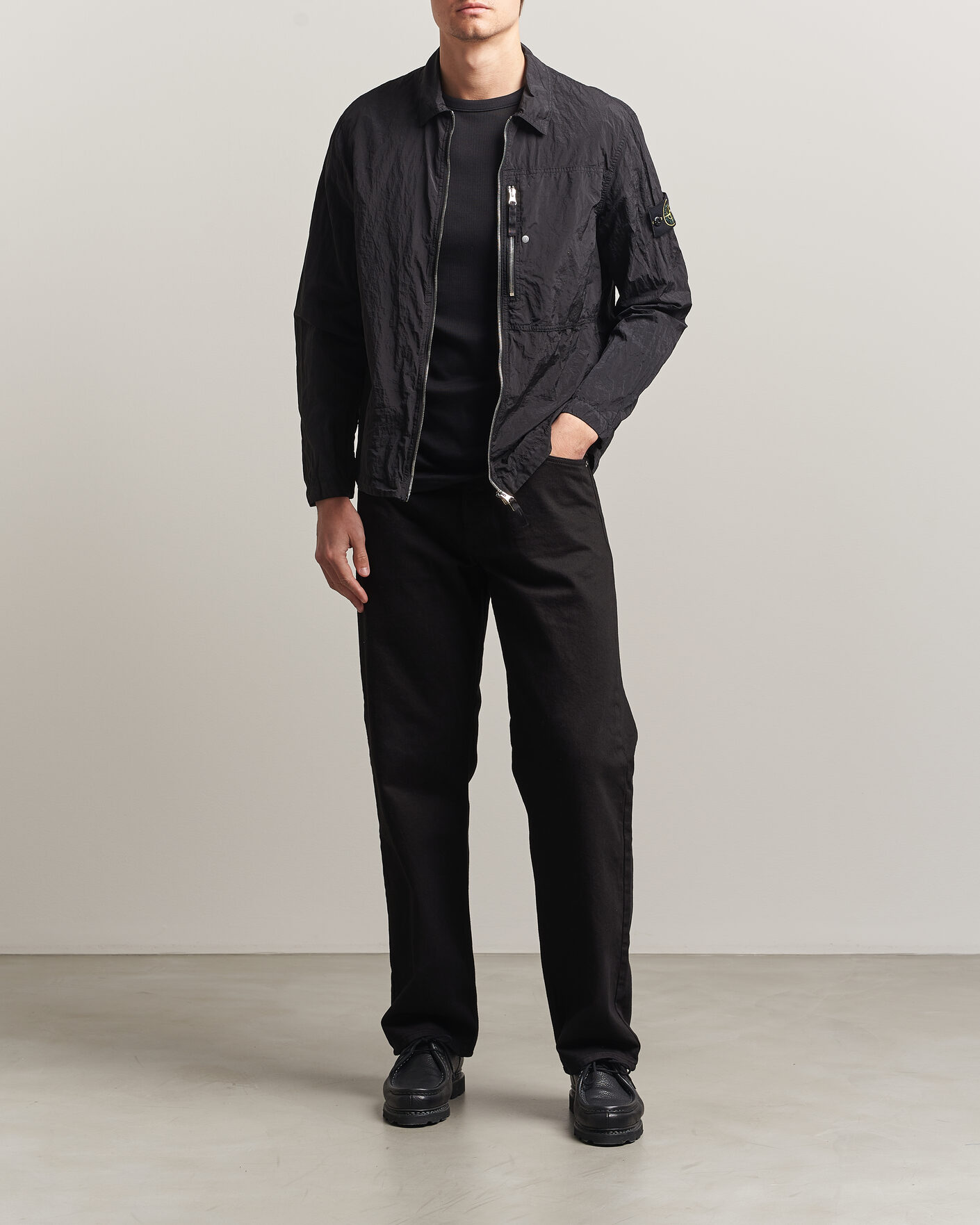 Herren |  | Stone Island | Nylon Metal Zip Overshirt Black