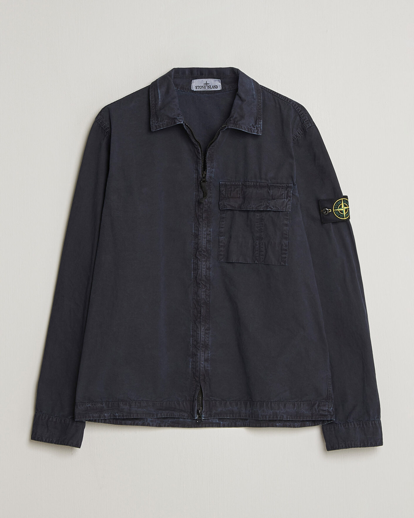 Herren | Hemden | Stone Island | Brushed Cotton Canvas Zip Overshirt Navy