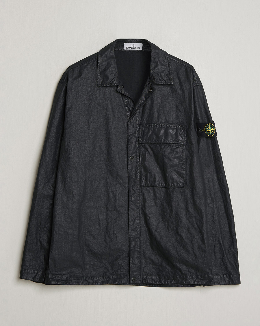 Herren | Hemden | Stone Island | Garment Dyed Nylon Zip Overshirt Black
