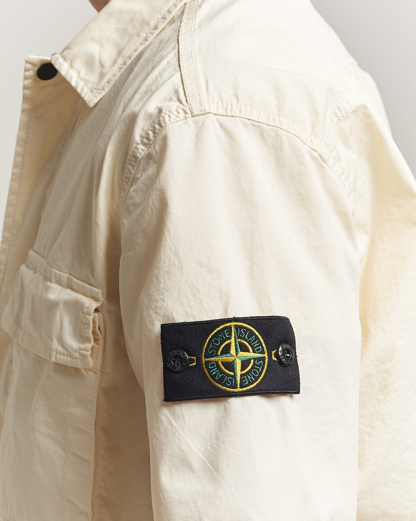 Herren | Hemden | Stone Island | Organic Cotton Twill Short Sleeve Shirt Ivory
