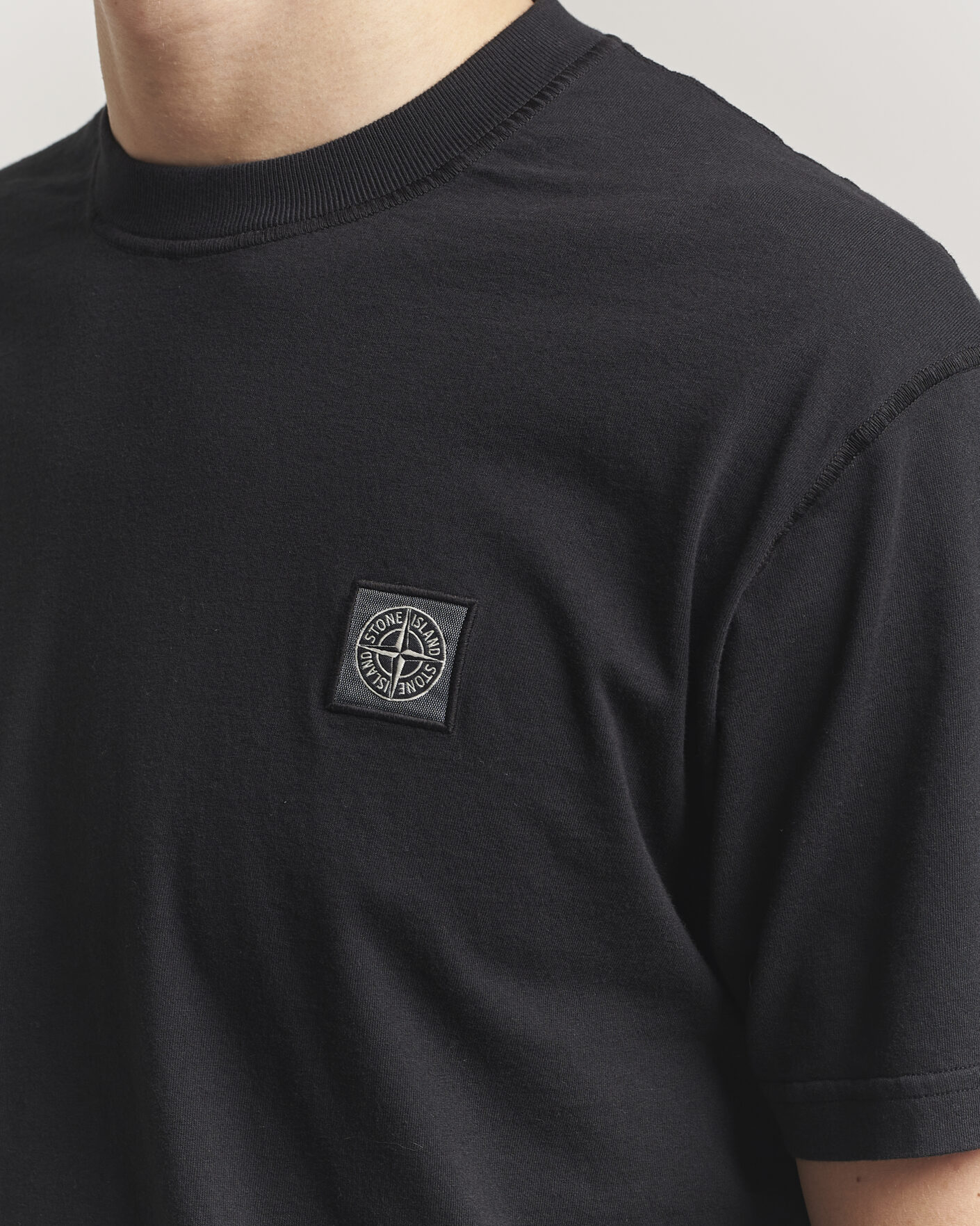 Herren | T-Shirts | Stone Island | Organic Cotton Fissato Effect T-Shirt Black