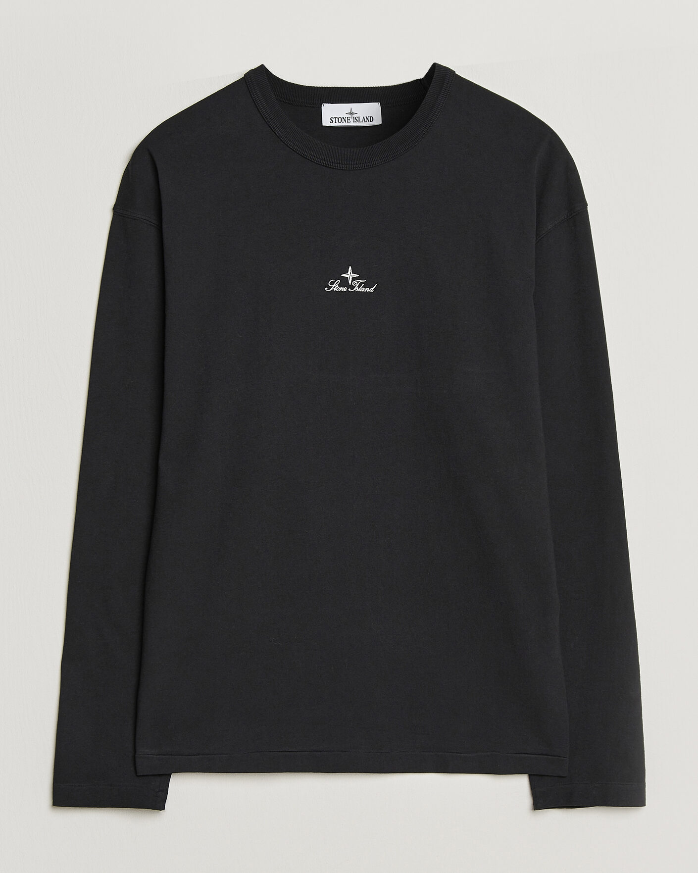 Herren | T-Shirts | Stone Island | Organic Cotton Jersey Long Sleeve Logo T-Shirt Black