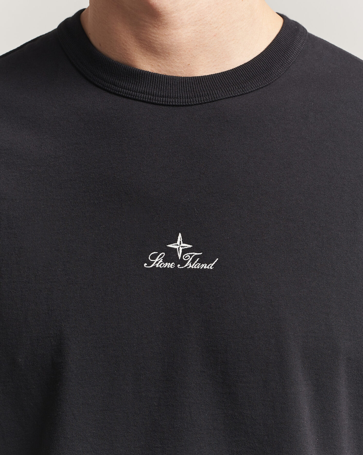 Herren | T-Shirts | Stone Island | Organic Cotton Jersey Long Sleeve Logo T-Shirt Black