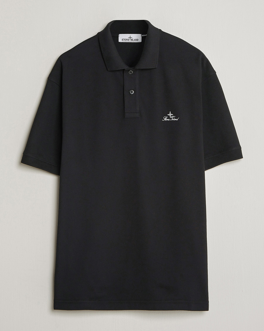 Herren | Poloshirts | Stone Island | Organic Cotton Pique Black