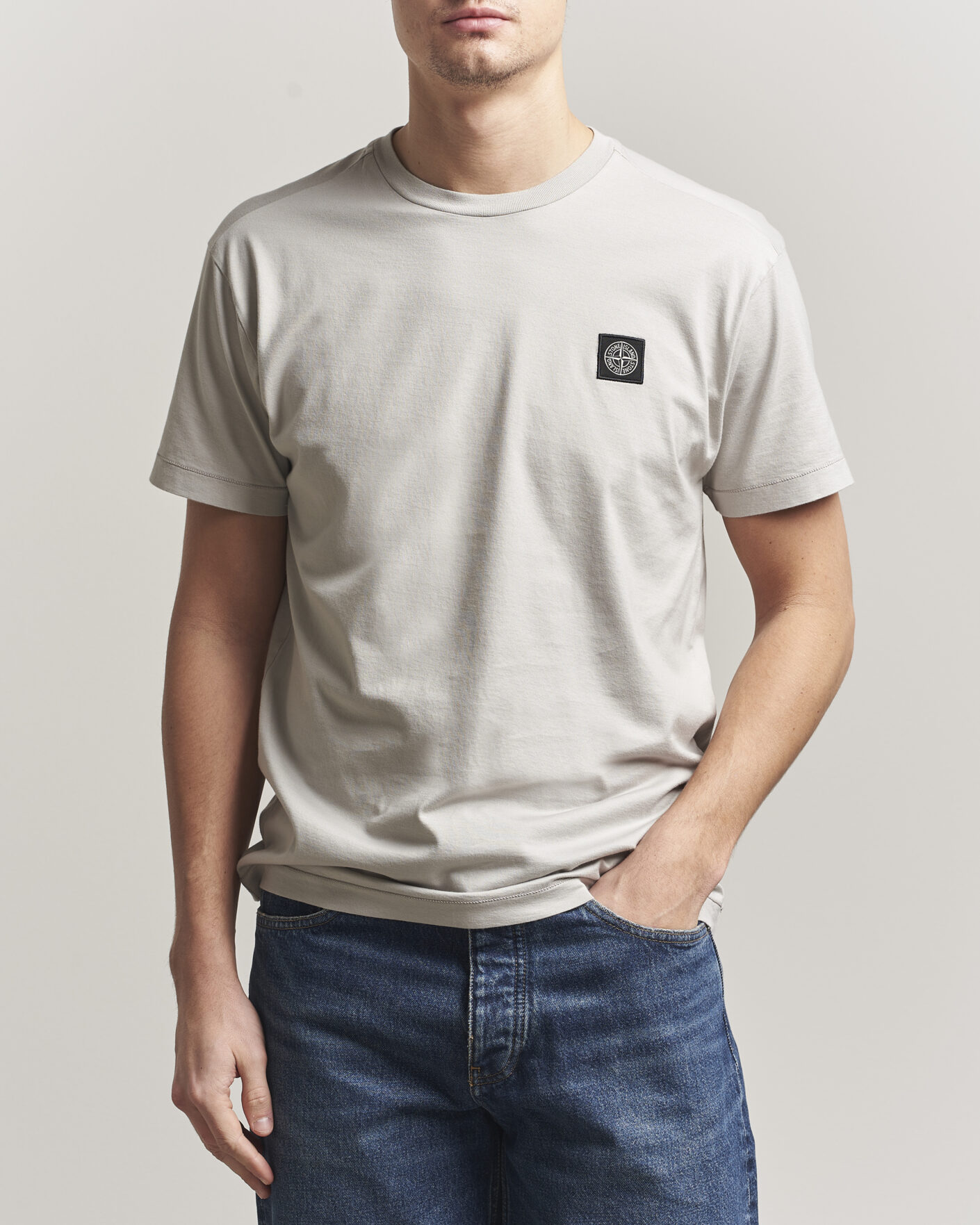 Herren | T-Shirts | Stone Island | Garment Dyed Cotton Jersey T-Shirt Pearl Grey