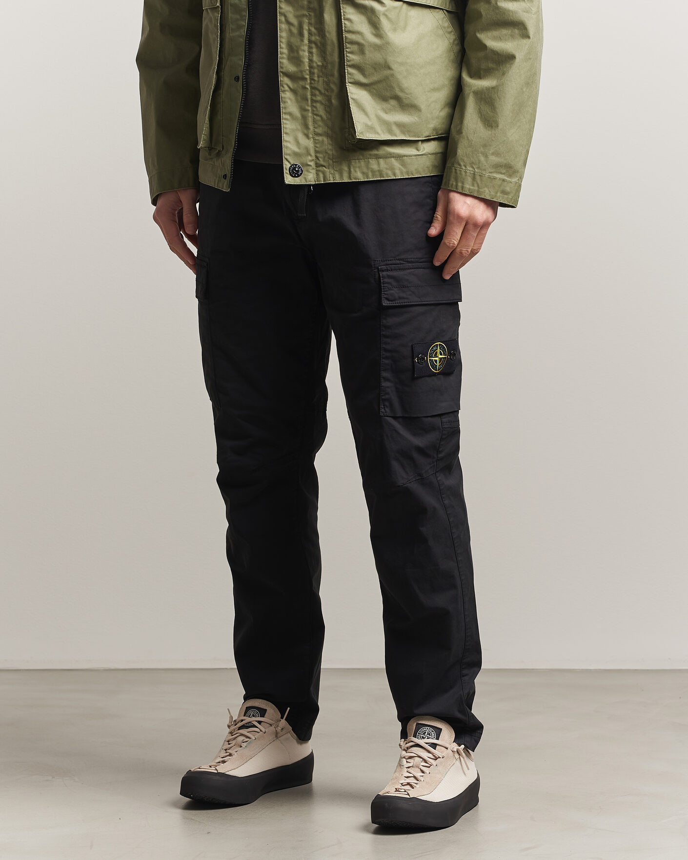 Herren | Hosen | Stone Island | Stretch Cotton Twill Cargo Trousers Black
