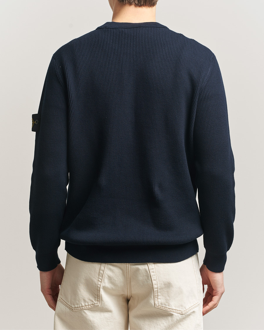 Herren | Pullover | Stone Island | Ribbed Soft Organic Cotton Crewneck Navy