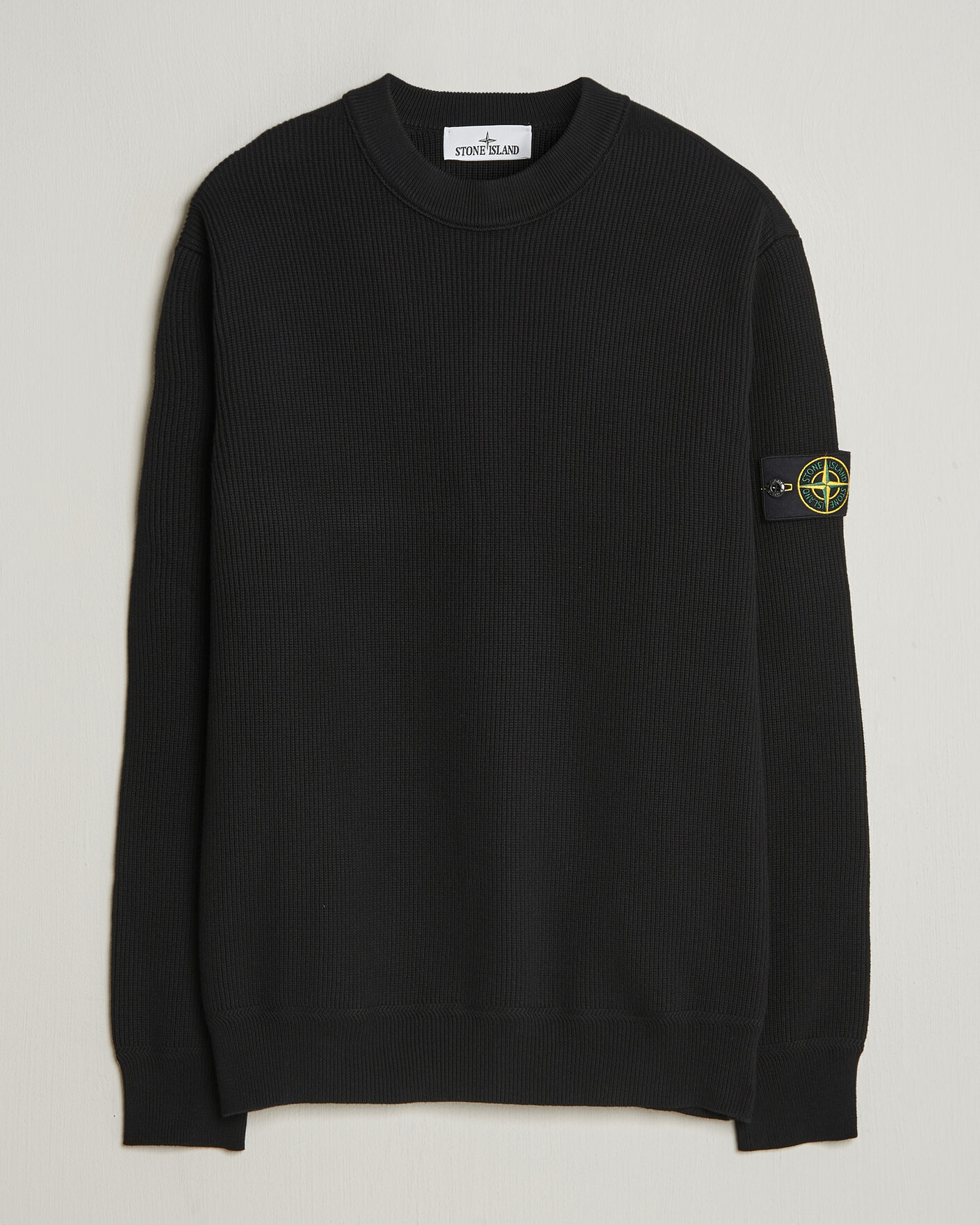 Herren | Pullover | Stone Island | Ribbed Soft Organic Cotton Crewneck Black