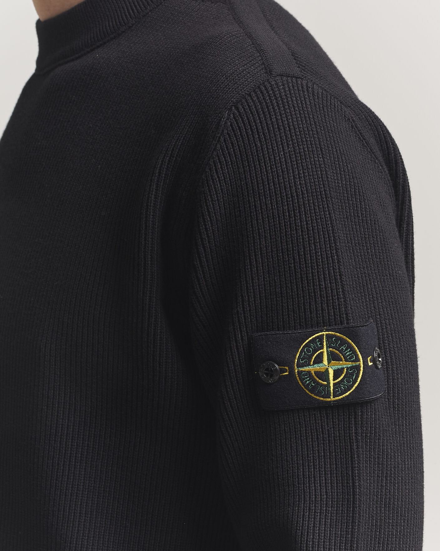 Herren | Pullover | Stone Island | Ribbed Soft Organic Cotton Crewneck Black