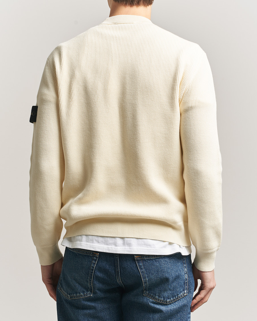 Herren | Pullover | Stone Island | Ribbed Soft Organic Cotton Crewneck Ivory