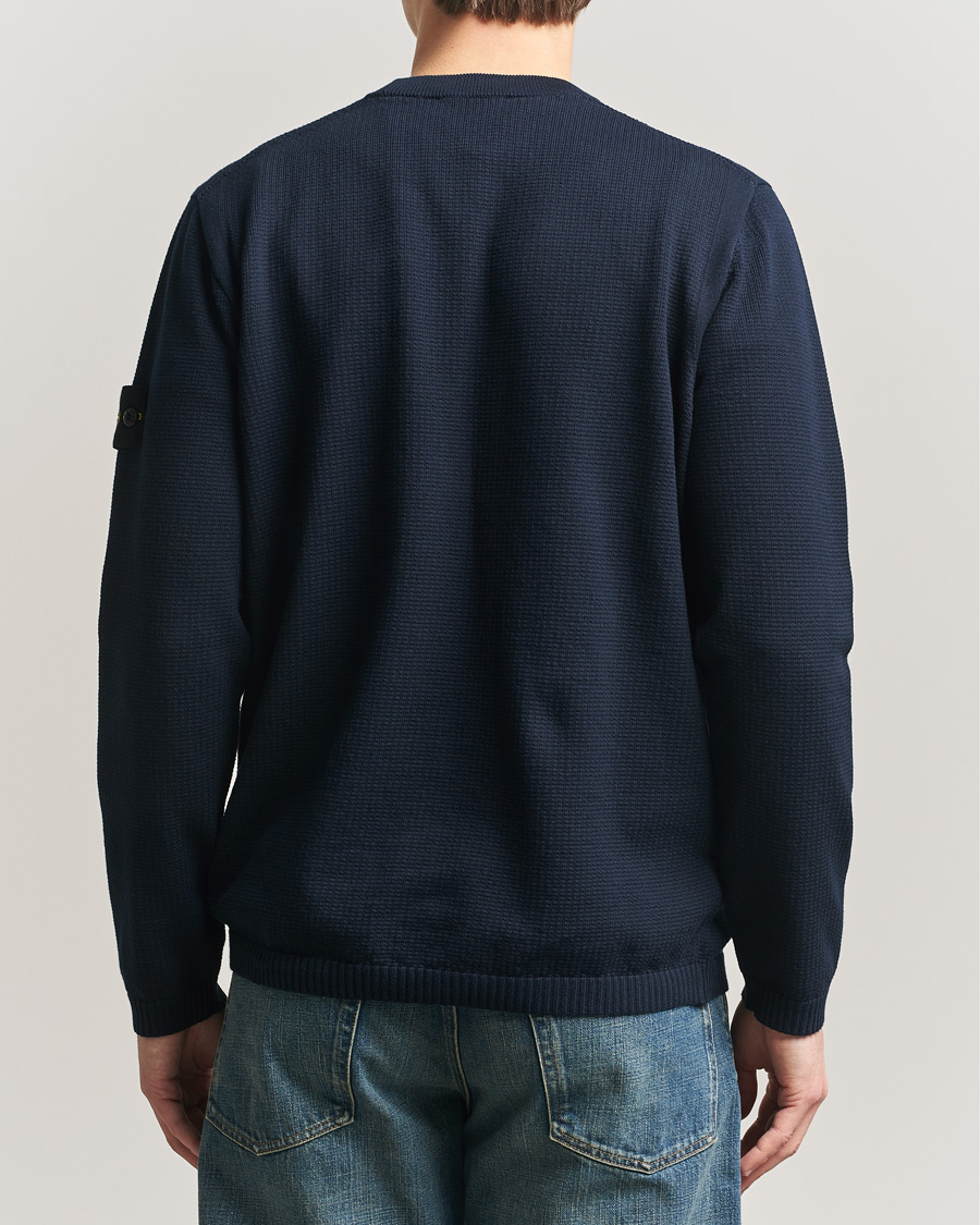 Herren | Pullover | Stone Island | Micro Stitch Soft Organic Cotton Crewneck Navy