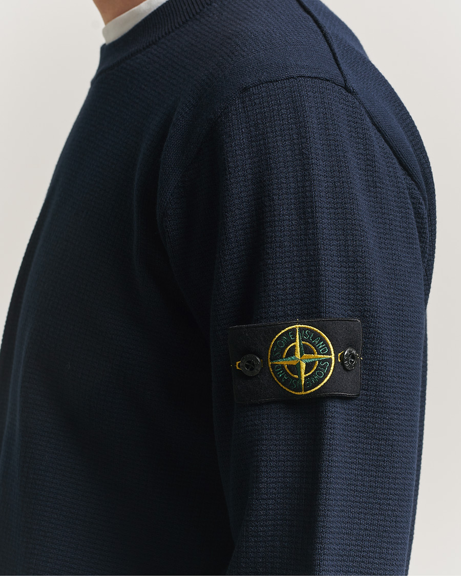Herren | Pullover | Stone Island | Micro Stitch Soft Organic Cotton Crewneck Navy