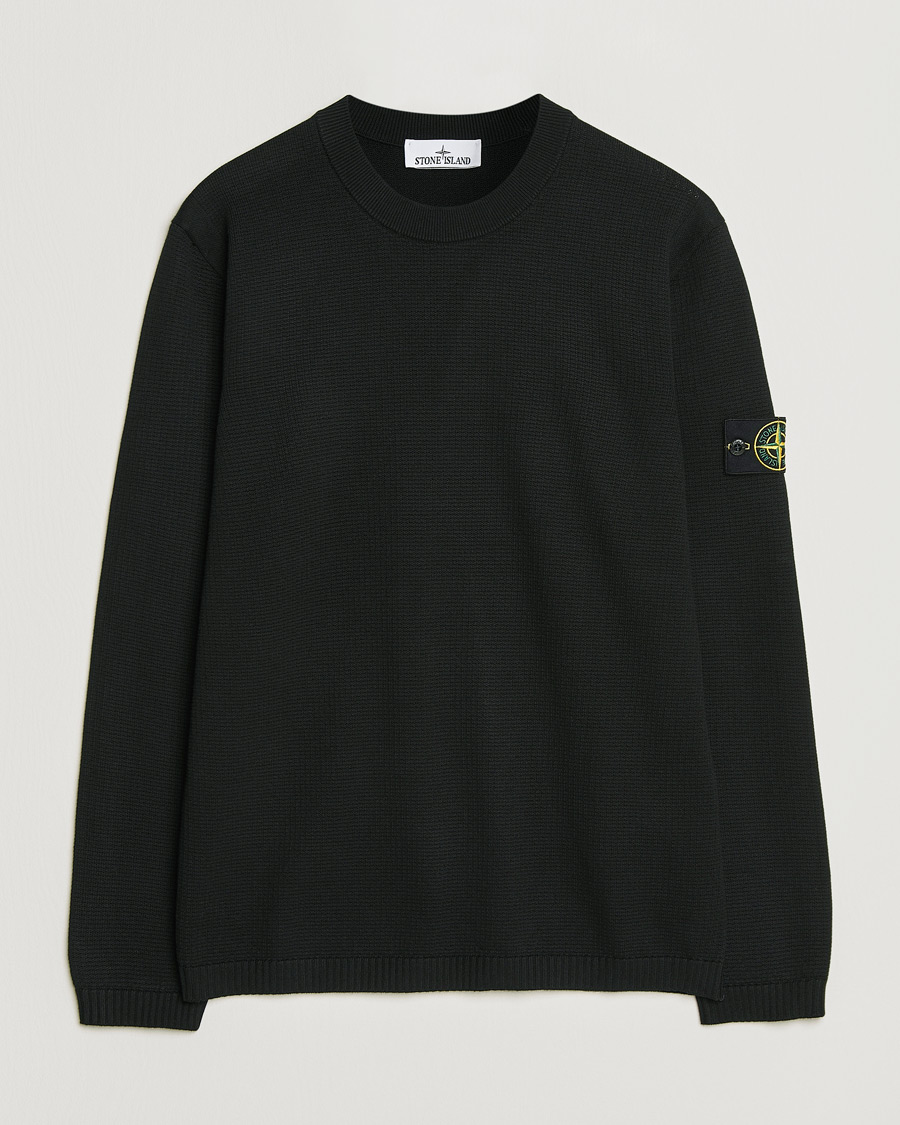 Herren | Pullover | Stone Island | Micro Stitch Soft Organic Cotton Crewneck Black
