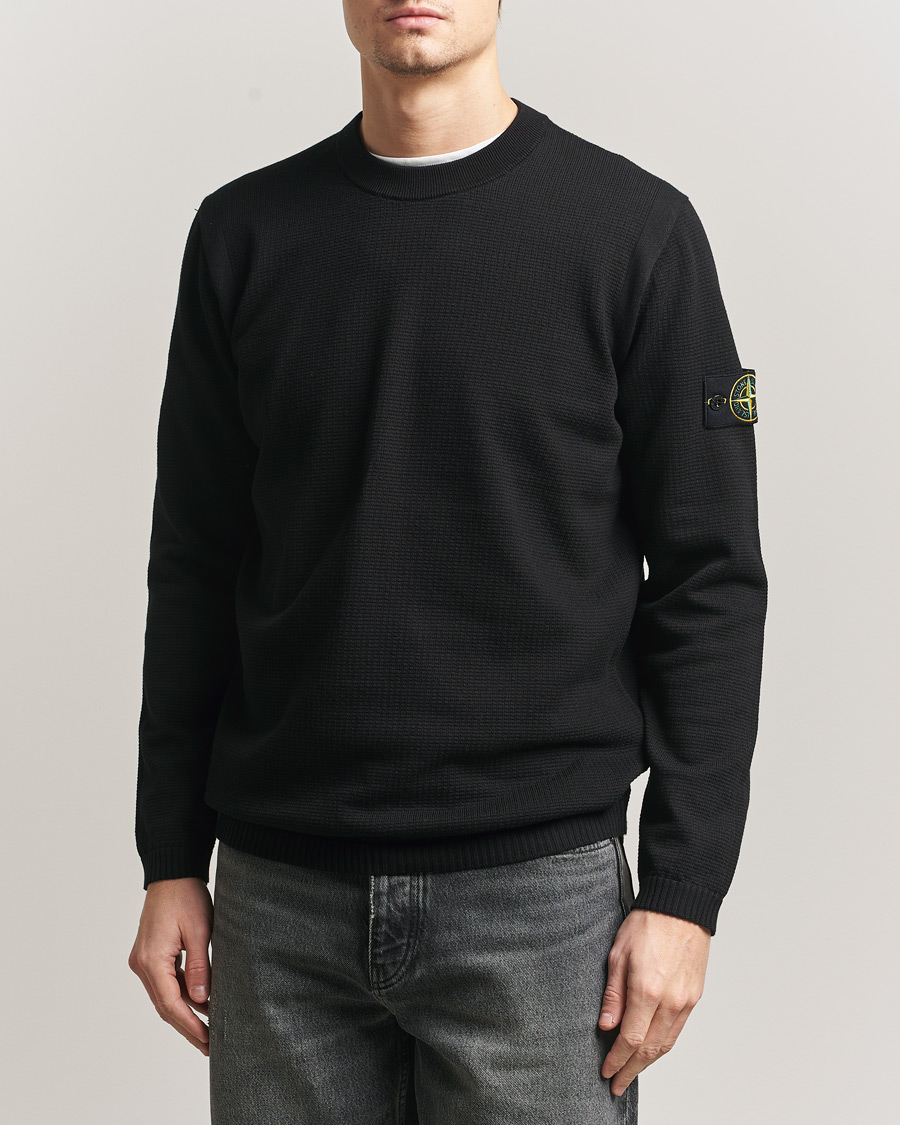 Herren | Pullover | Stone Island | Micro Stitch Soft Organic Cotton Crewneck Black