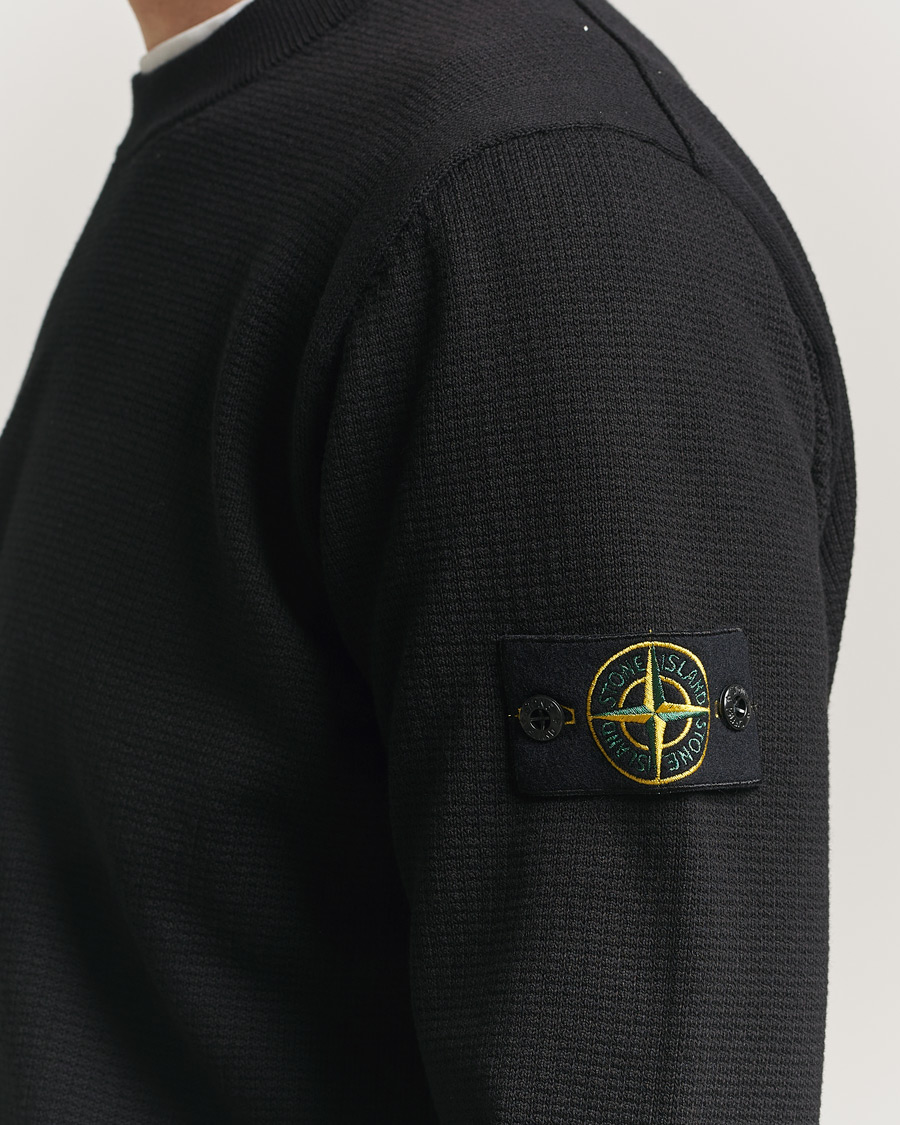 Herren | Pullover | Stone Island | Micro Stitch Soft Organic Cotton Crewneck Black