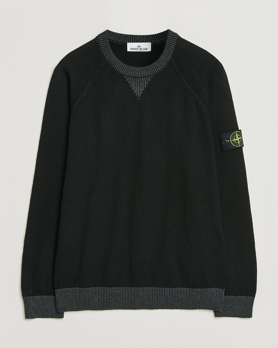 Herren | Pullover | Stone Island | Raw Hand Organic Cotton Raglan Crewneck Black