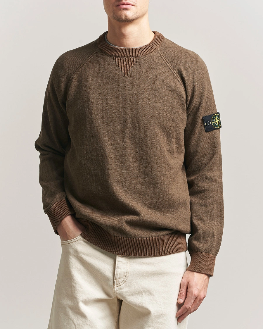 Herren | Pullover | Stone Island | Raw Hand Organic Cotton Raglan Crewneck Umber