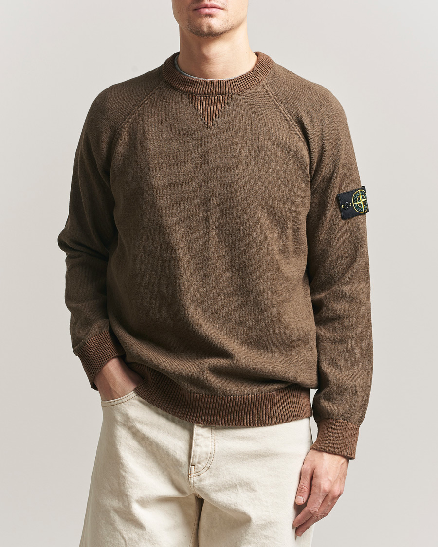 Herren | Pullover | Stone Island | Raw Hand Organic Cotton Raglan Crewneck Umber