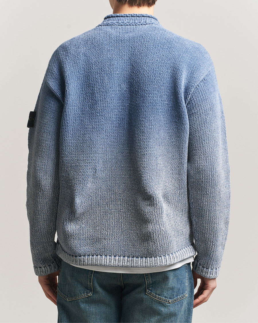 Herren | Pullover | Stone Island | Cotton Chenille Degrade Print Crewneck Dark Blue