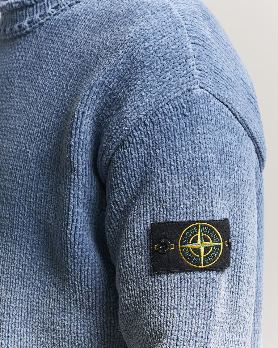 Herren | Pullover | Stone Island | Cotton Chenille Degrade Print Crewneck Dark Blue